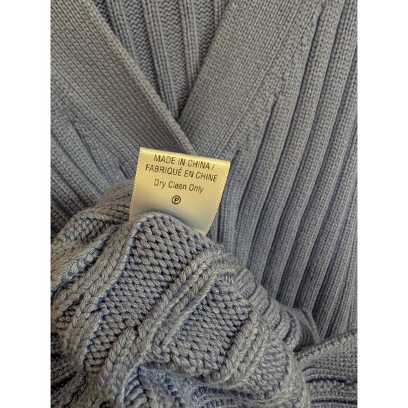 Staud Chunky Knit Cardigan Sweater Balloon Sleeve Purple Preppy Cottagecore Y2K - Picture 7 of 7